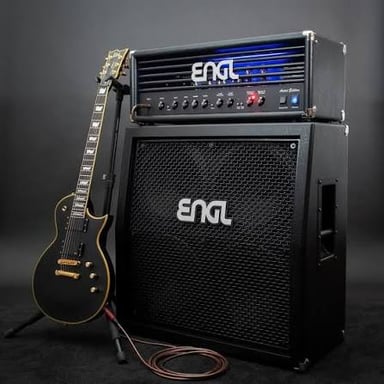 A guitar amplifier, a box-shaped device that boosts an instrument’s sound.
