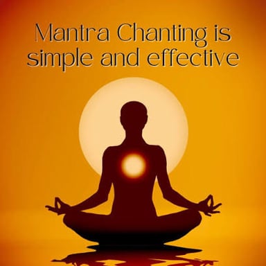 A person meditating while chanting