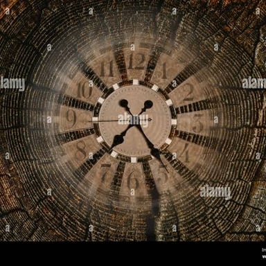 A visual representation of time passing along a timeline.