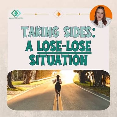 Two opposing sides in a disagreement, illustrating the idea of choosing sides.