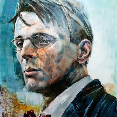 Portrait of Irish poet W. B. Yeats.