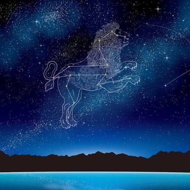 The Leo zodiac symbol, traditionally represented by a lion.