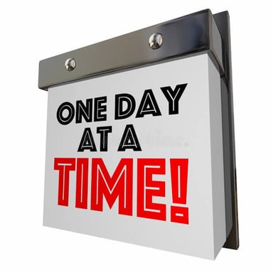 A calendar with a single day marked, suggesting taking things one day at a time.