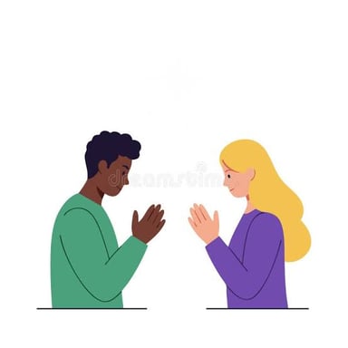 Two people greeting each other casually.