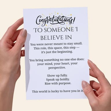 A person offering an encouraging gesture of congratulations.
