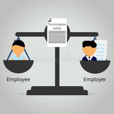 An illustration of an employee receiving a final payment after leaving a job.