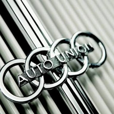 An Audi vehicle displaying its four-ring emblem.