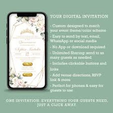 An electronic party invitation displayed with options for guests to RSVP.