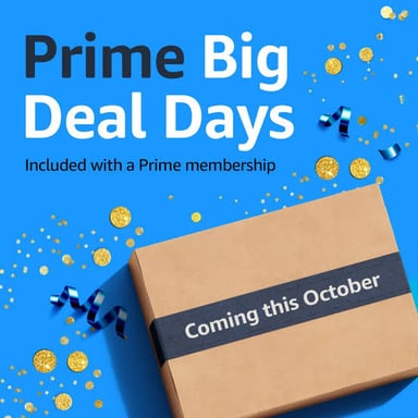 Promotional materials for Amazon’s October Prime Big Deal Days shopping event