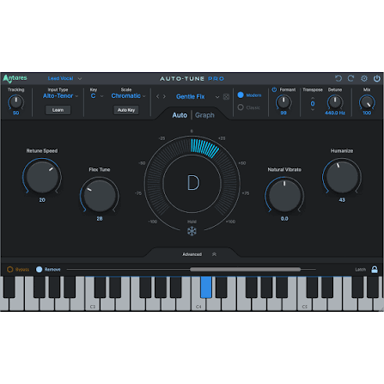 Audio software interface showing vocal pitch correction controls.