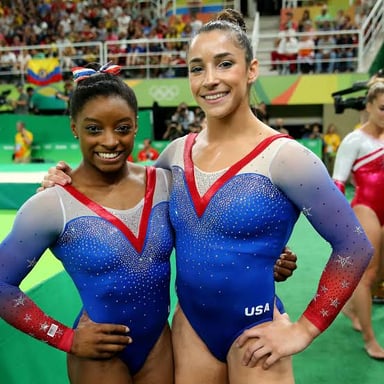 Aly Raisman competing in Olympic gymnastics