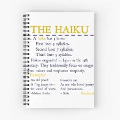 A short haiku written in a notebook.