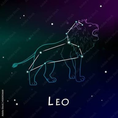 An illustration of the Leo zodiac sign represented by a lion