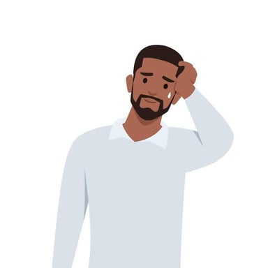 Person reacting with visible disappointment