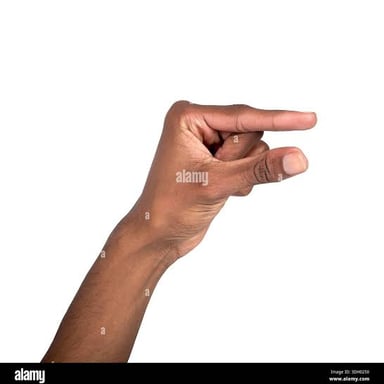 A person gently nudging an object with a finger.