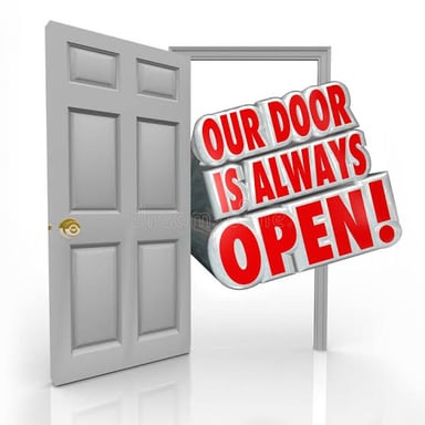 An open doorway suggesting that a visitor may enter.
