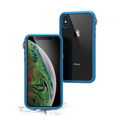 A smartphone fitted with a protective case