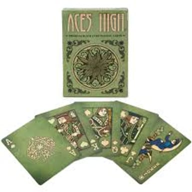 Playing cards showing aces used in different positions
