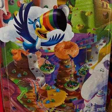Toucan Sam, the colorful toucan mascot associated with Froot Loops cereal.