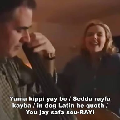 Kim Cattrall singing in a video