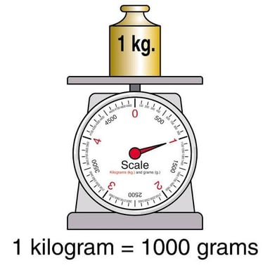 A metric scale displaying a measurement in kilograms.