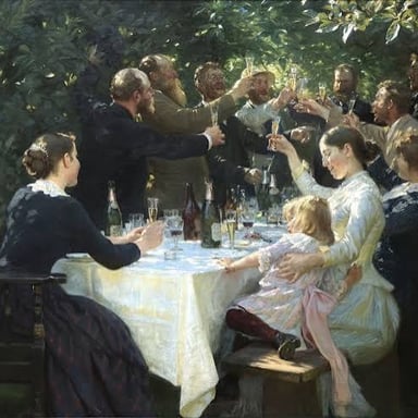 People hosting a party and welcoming guests