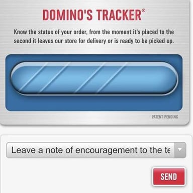 A pizza order being placed for delivery.