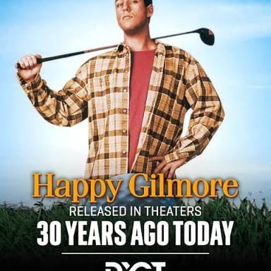 Adam Sandler portrayed as Happy Gilmore, the hockey-playing golfer in the comedy film.