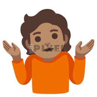 A surprised person shrugging in bemusement.