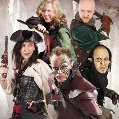 Participants dressed as characters acting out a live-action role-playing scenario