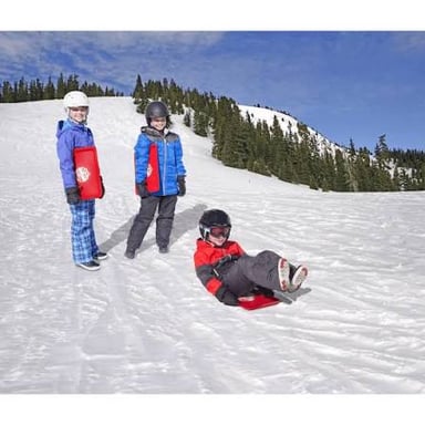 A flat cafeteria tray that could be used as an improvised sled.
