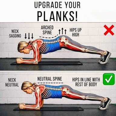 Diagram of the abdominal muscles used to stabilize the body during a plank.