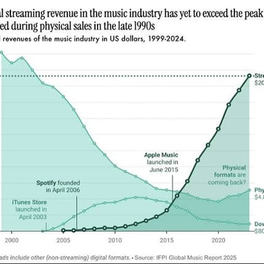 A year-end music summary displaying listening statistics