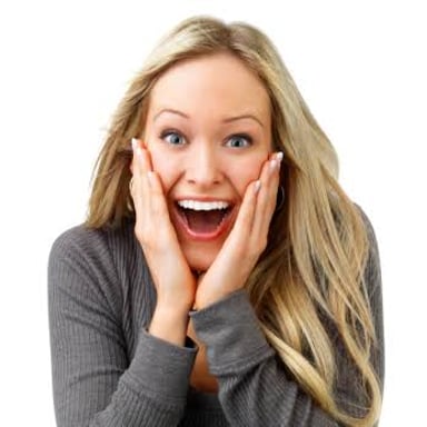 A person showing an astonished reaction.