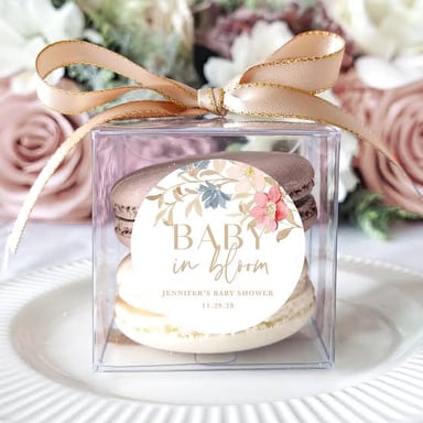 A baby shower decorated with gifts and celebratory items