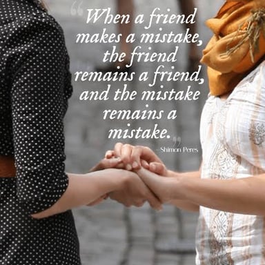 One friend offering reassurance to another.