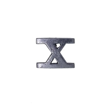 The Roman numeral X, which represents the number ten.