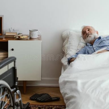 A person resting at home while feeling ill.