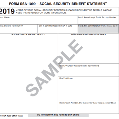 The taxpayer identification section of a U.S. tax form, where a Social Security number is entered.