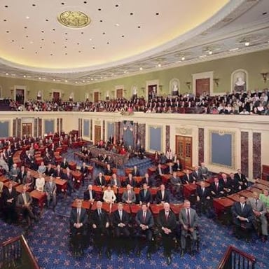 The U.S. Senate chamber, with desks arranged on the floor.