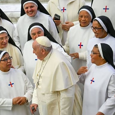 People gathered for a religious service, representing a distinct faith community.
