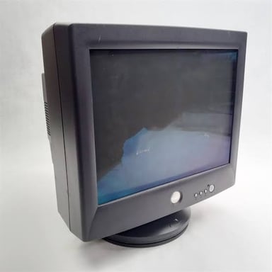 A bulky computer monitor with a cathode-ray tube display.