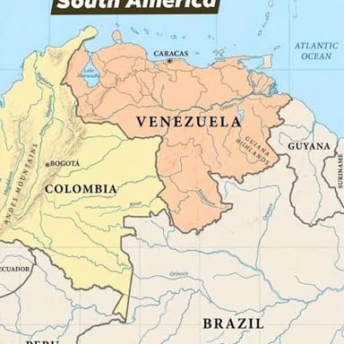 A map showing Cali located north of Lima in South America.