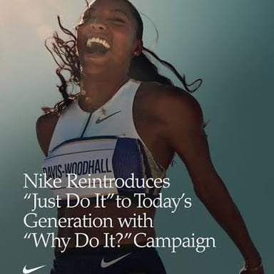 An advertisement featuring Nike’s “Just Do It” slogan.