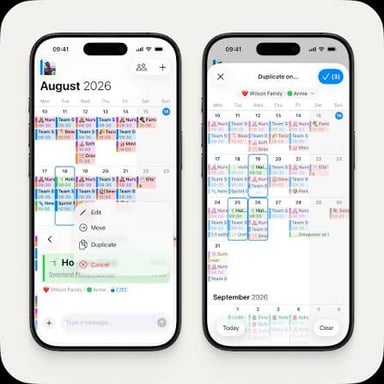 A calendar with events marked on several dates.