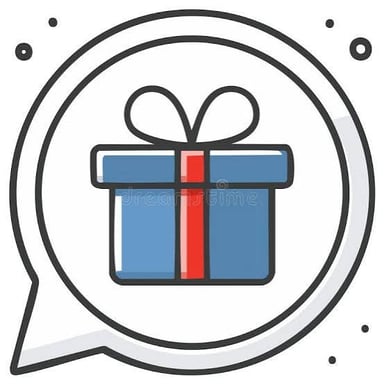 A gift box shown beside a speech bubble, illustrating the phrase “gift of gab”.