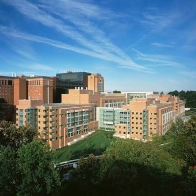 Buildings on the National Institutes of Health campus in Bethesda, Maryland.