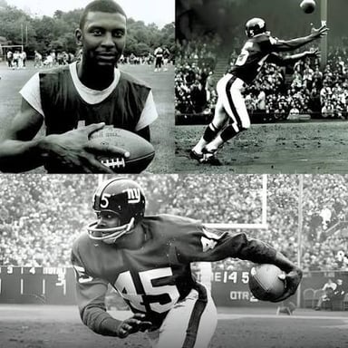 A football player celebrating a touchdown by spiking the ball.