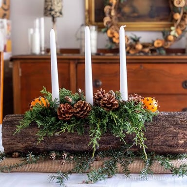 Traditional Christmas decorations representing the Yuletide season