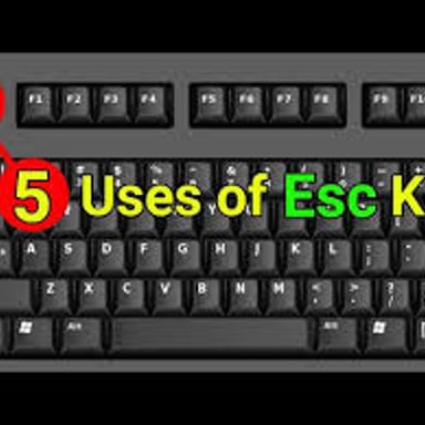 A computer keyboard with the Esc key visible in the upper-left corner.